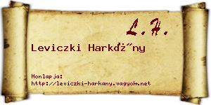 Leviczki Harkány névjegykártya